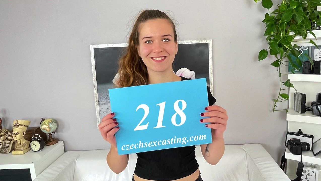Czech teen at her first casting