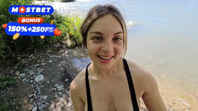 Blowjob outdoors and with an epic ending. CREAMPIE ANAL