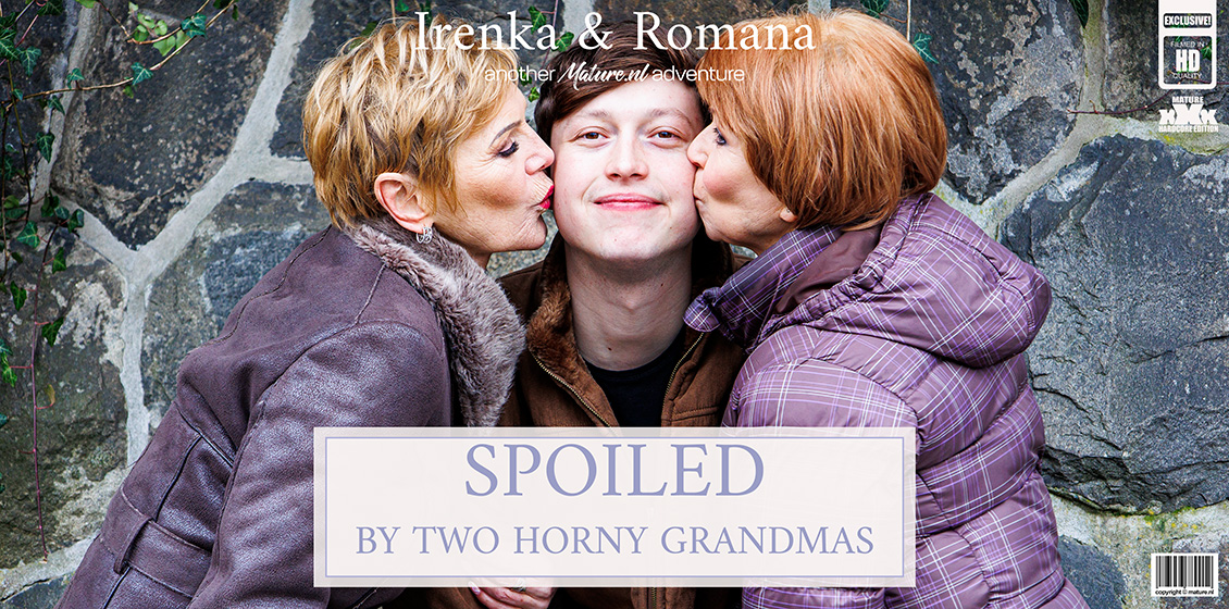 Grandmas Irenka and Romana seduce a toyboy in a hard fucking threesome