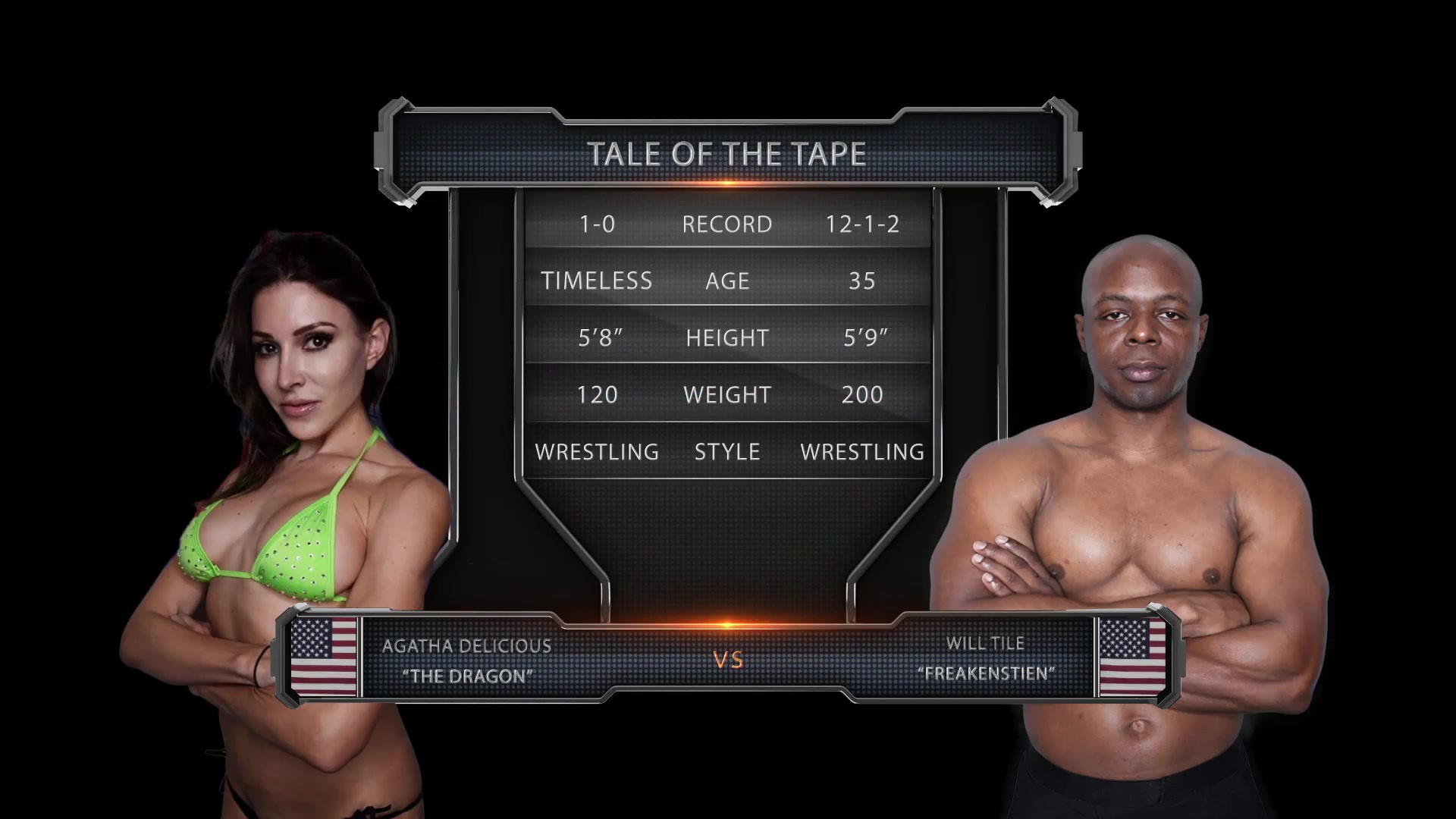 Agatha Delicious vs Will Tile Mixed Wrestling