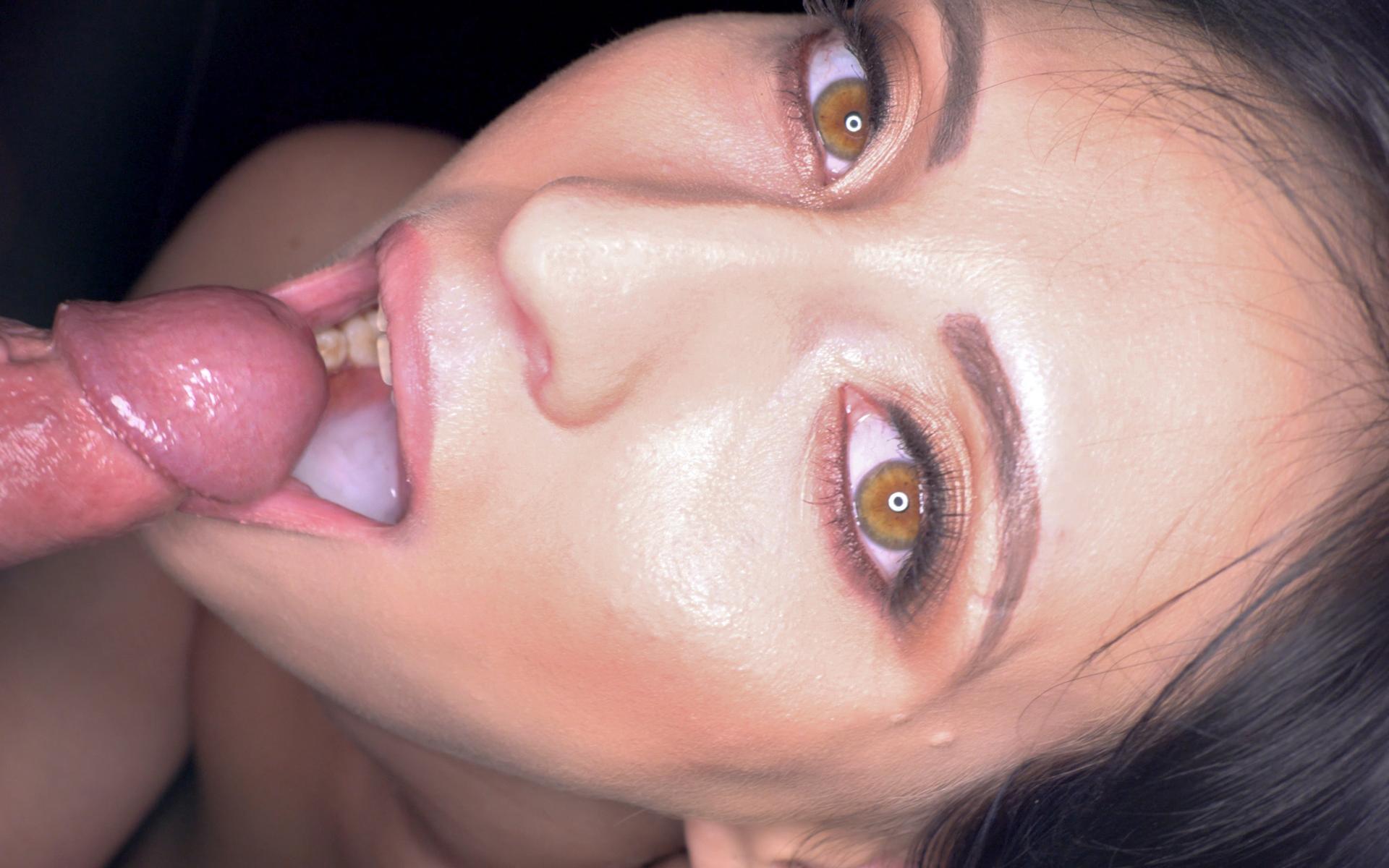 Sherry Vine swallowing 35 gloryhole loads