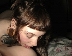 Tattoo Suicide Girl with Miss Pussycat on Vacation in Croatia Privately Playing Strapless Strapon