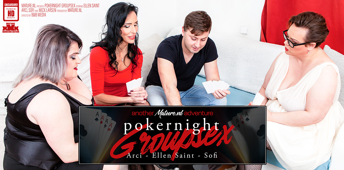 When you play your cards right, a steamy groupsextravaganza is happening with three cockhungry matures