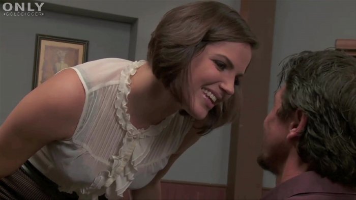Horny Brunette In Lingerie Gets Fucked By Her Boss And Eats His Cum