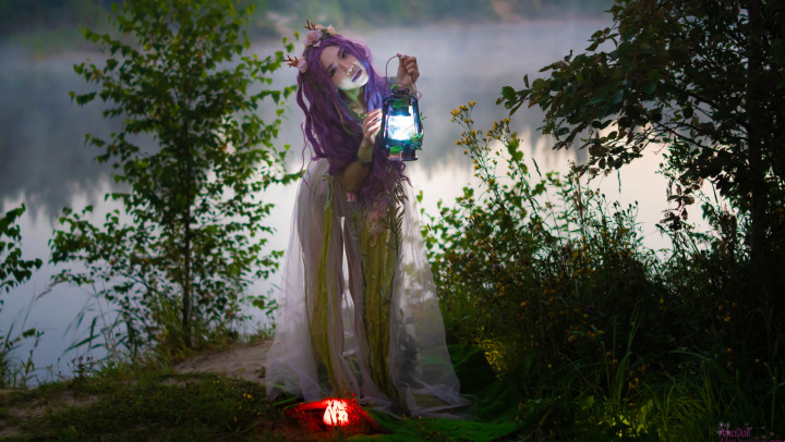 Nymph is taking care of her forest