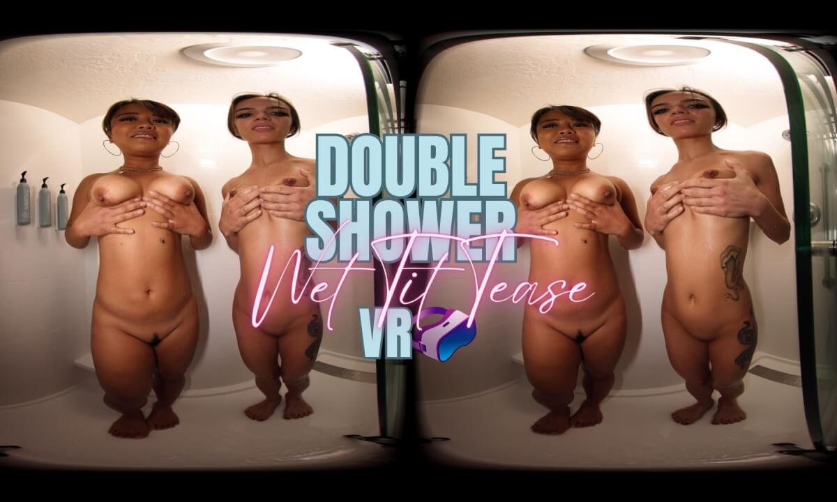 Double Shower Wet Tit Tease Feat Astrodomina & Lola Vixen
