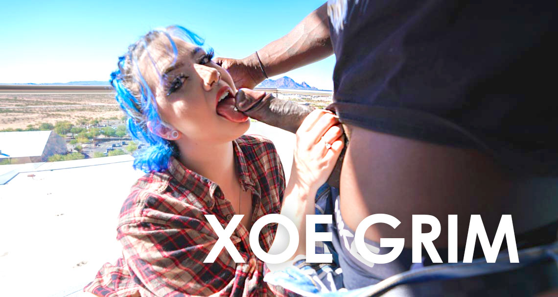 Blue haired Xoe Grim takes KingBBC