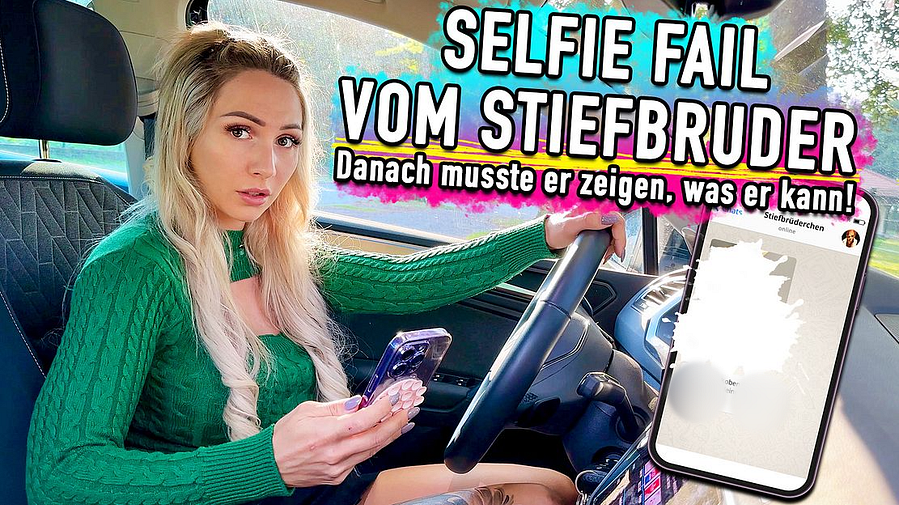 SELFIE FAIL FROM STEPBROTHER - After that he had to show what he could do!