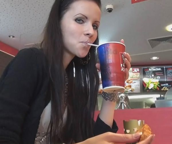 Model in Fast Food Shop fucked