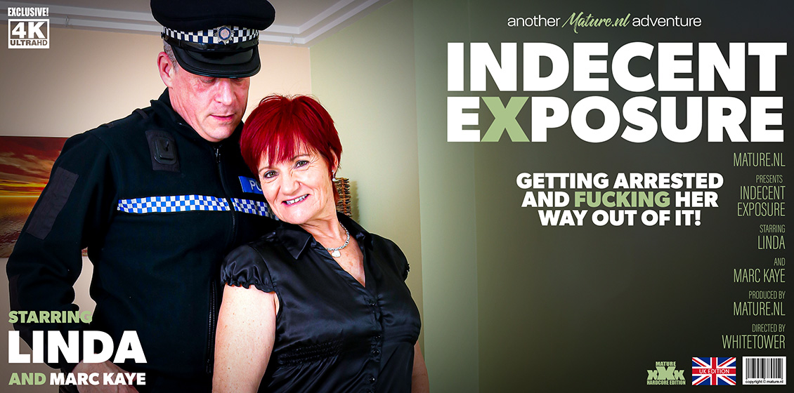 Mature Linda getting arrested for indecent exposure