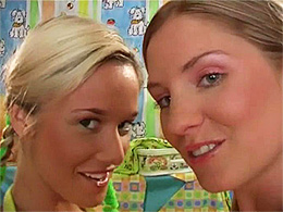 Playful lesbo teens doing it