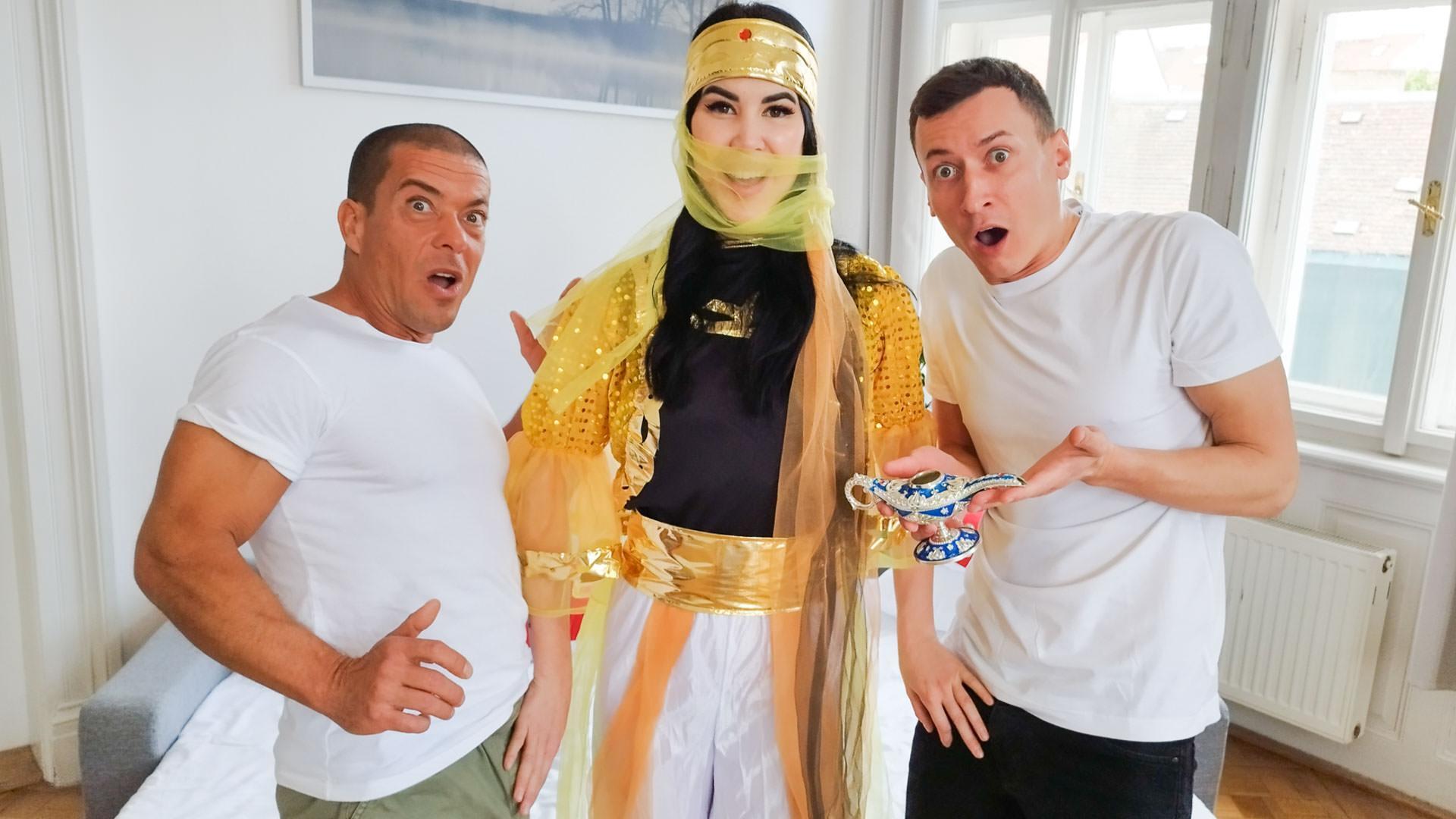 Exotic Genie Demands Big Dick DP Threesome - Part One