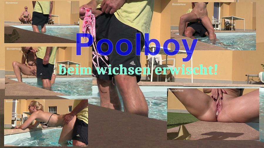 Pool boy caught jerking off!