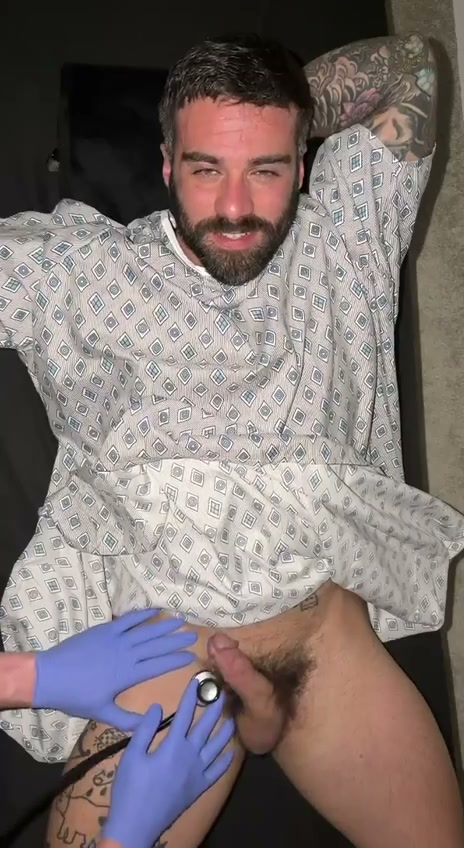 POV - Your ER Patient Can’t Use His Broken Hand So You Jerk Him Off