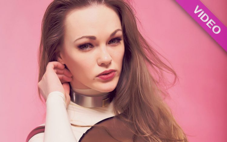 #246 – Shiny latex girl on pink