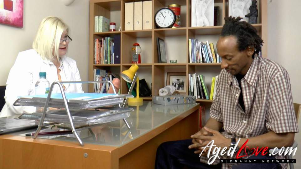 British doctor Lacey Starr giving sex therapy to young man