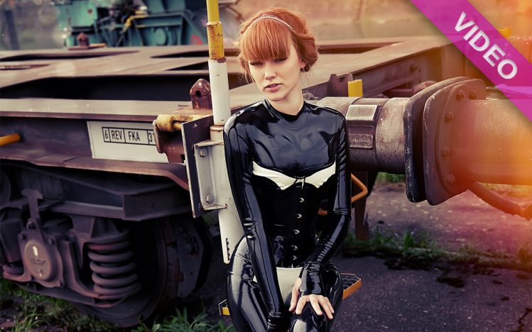 #104 Latex lingerie on black