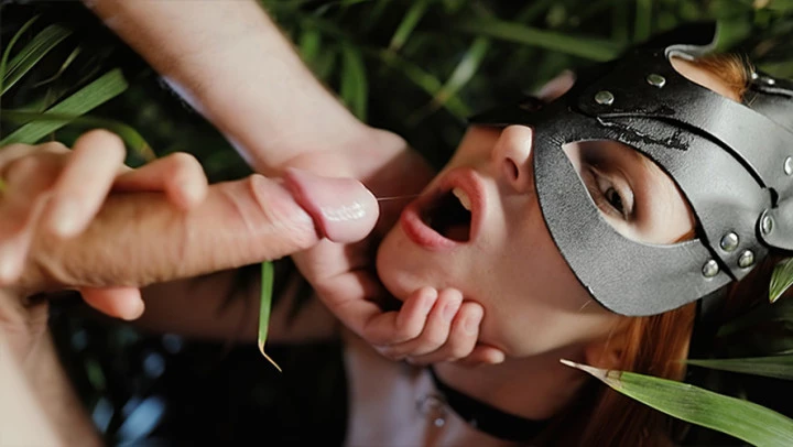 Oral Creampie in Night Jungle. Swallow