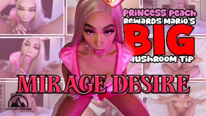 Black TS Beauty Mirage Desire Cums In Princess Peach Cosplay