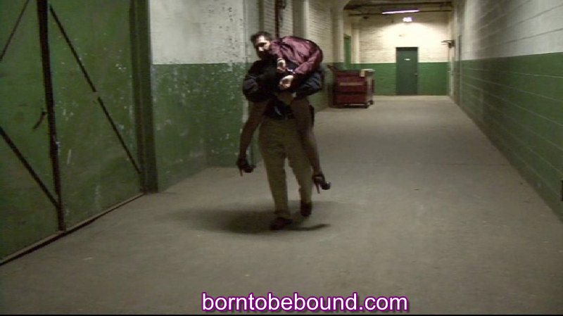 The corrupt security guard taped me up and shoved panties in my mouth!