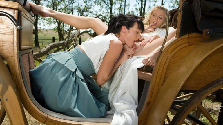 Once upon a time, a fresh blond beauty, teached by a gorgeous brunette, discovered hot lesbian sex