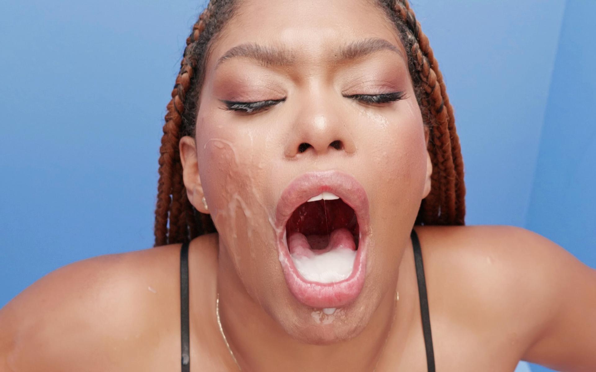 Sara Isabel swallowing 53 gloryhole loads