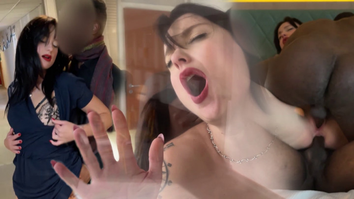 Pretty French girl cheats on her husband with his coworkers