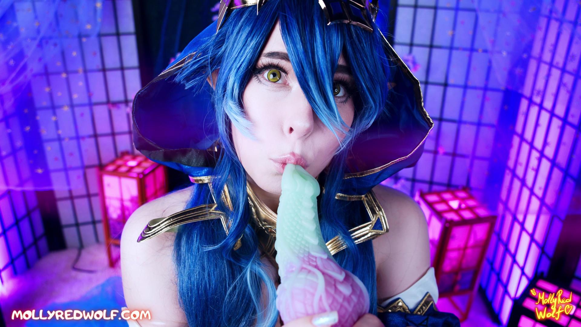 Genshin Impact. Layla gets cum from big cocks in her dream