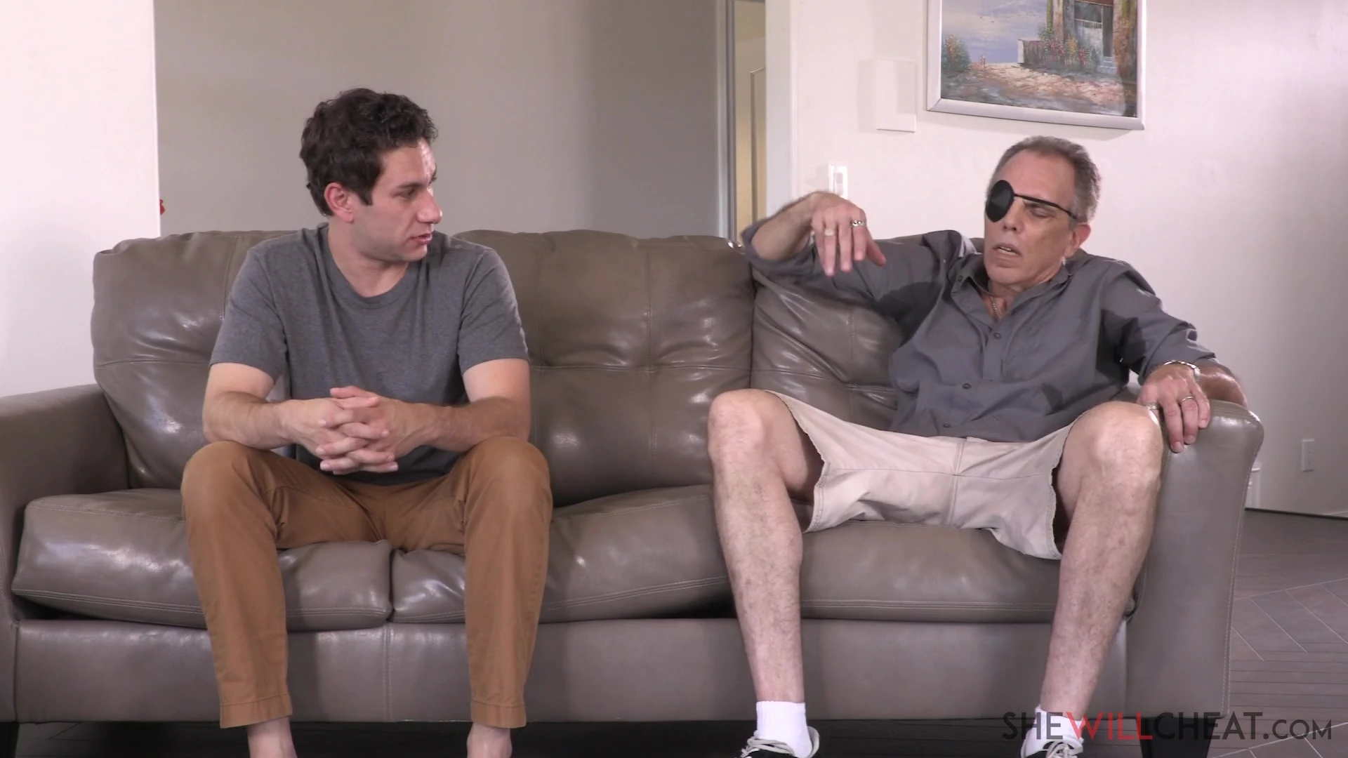 Big tit blonde milf Nikki Delano bangs her stepson in front of his dad