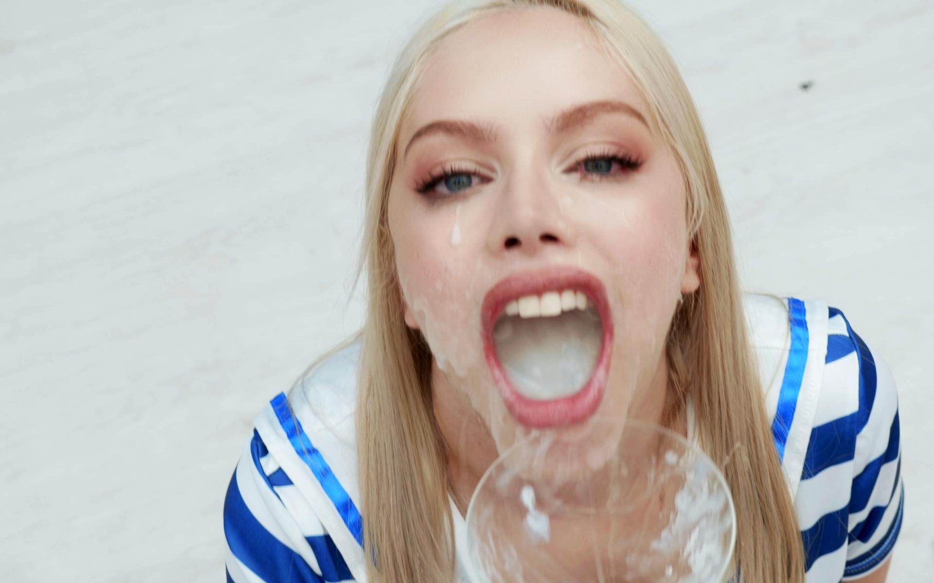 Vivian Lola swallowing 51 big loads