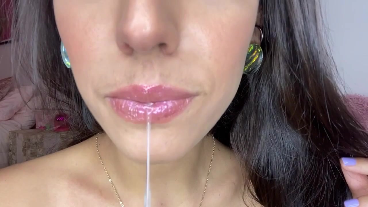 Mouth Fetish: Glossy Lips Spit All Over You