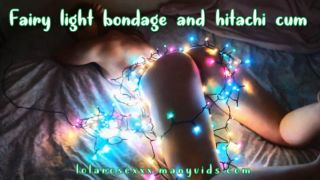 Fairy light bondage and hitachi cum