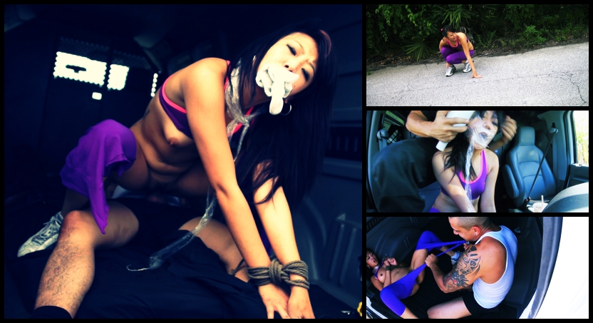 Miko Dai's Running Injury Turns into Outdoor Rope Bondage, Deepthroat BJ, Rough Sex