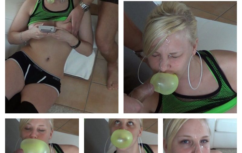 Teeny ****** sprayed on bubble gum