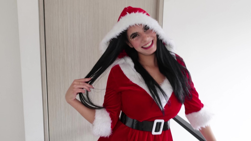 She's been naughty and Santa is here to punish her