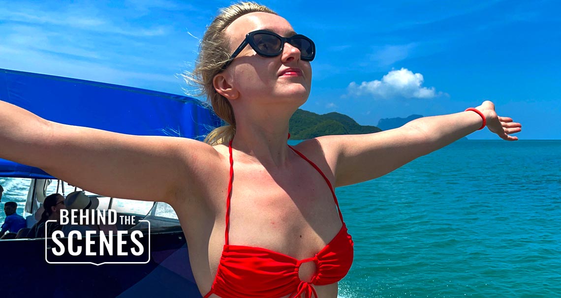 Ann Joy BTS with Arousins