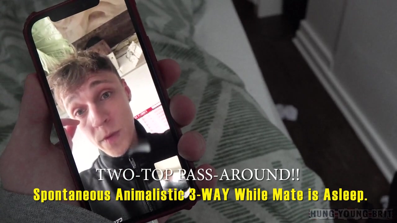 TWO-TOP PASSAROUND!! Spontaneous Animalistic 3-WAY While Mate is Asleep