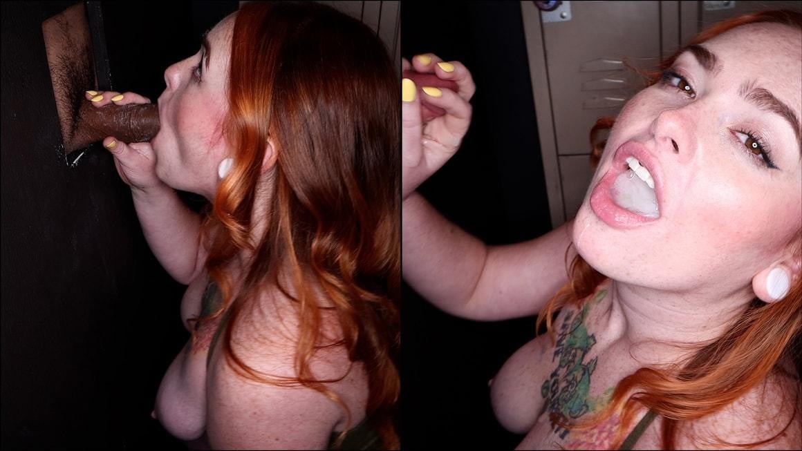 Redhead Devours Cock and Cum