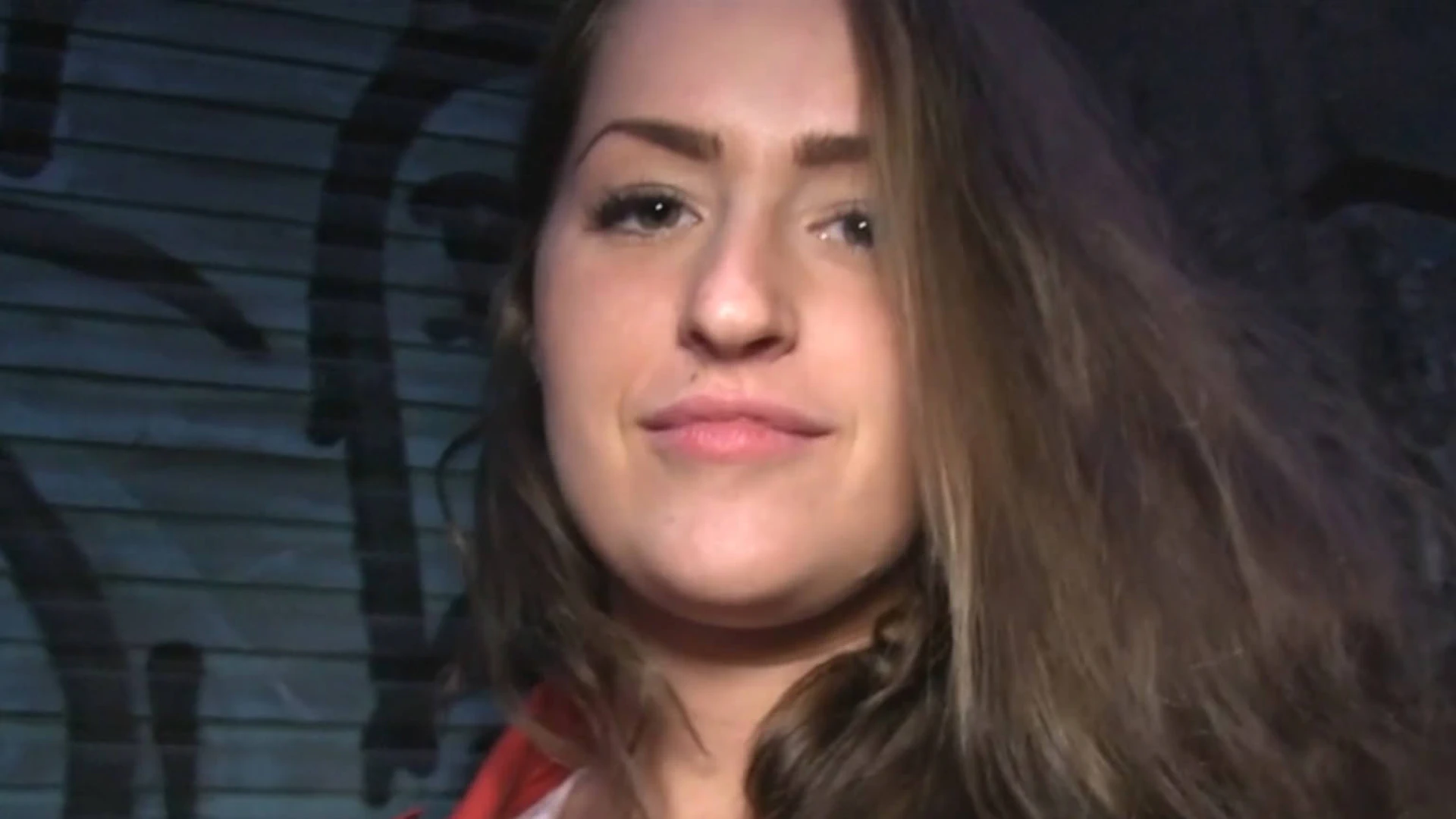 Brunette with big boobs fucked in a cellar