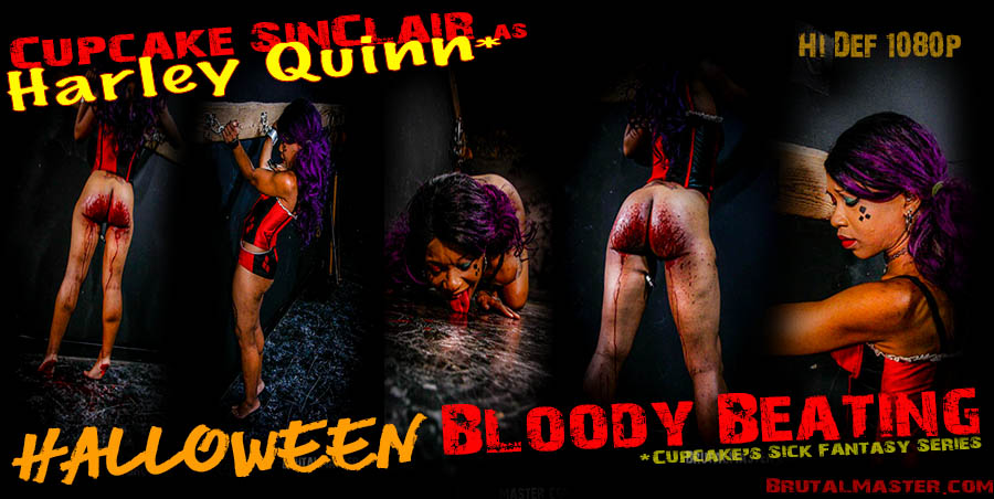 Cupcake SinClair - As Harley Quinn Halloween Bloody Beating