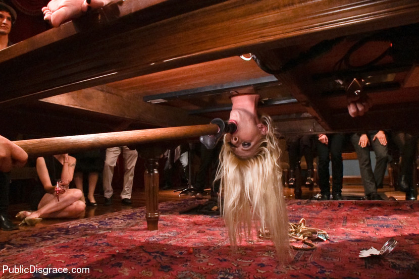 Busty Blonde Bombshell Bent Doggy Style and Fucked