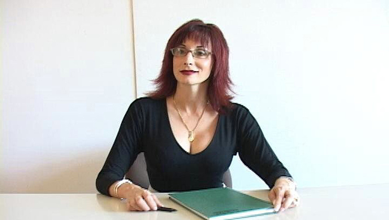 Stacy Fillmore fucking in the desk with her glasses