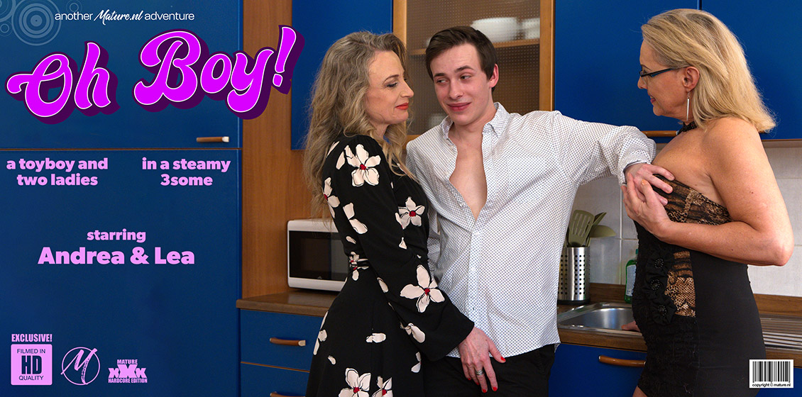 Two mature sluts seduce a very horny toy boy