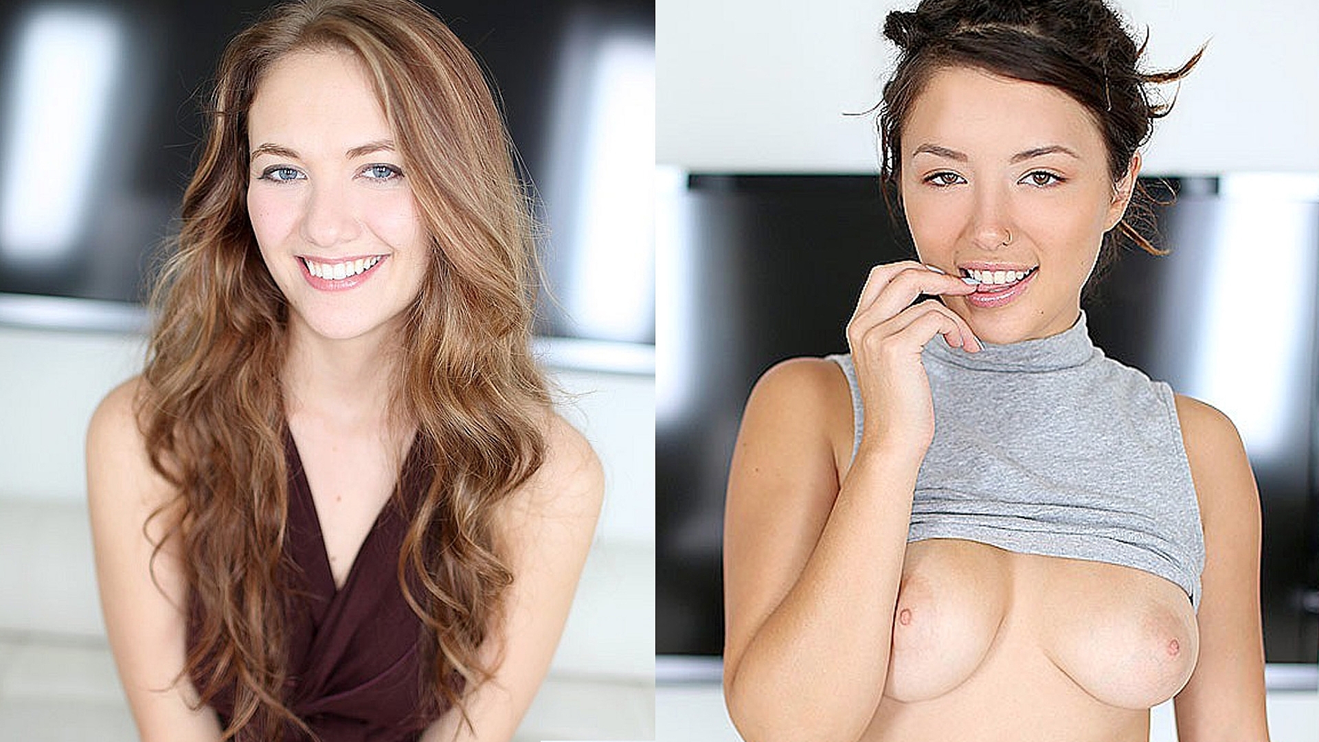 Pre-Auditions 46, Pretty Girls Samantha Hayes and Daisy Haze Get Their Throats and Pussies Fucked