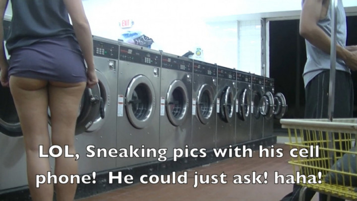 My Laundromat Upskirt Tease Pt1