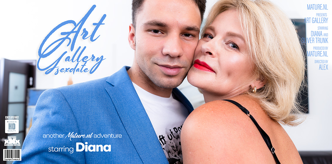 MILF Diana has an Art Gallery Sexdate with a young stud