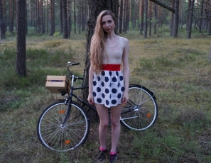 Areana Fox Back Riding Her Bike Nude Masturbating in the Forest