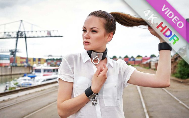 #414 Black leather, cuffs & collar