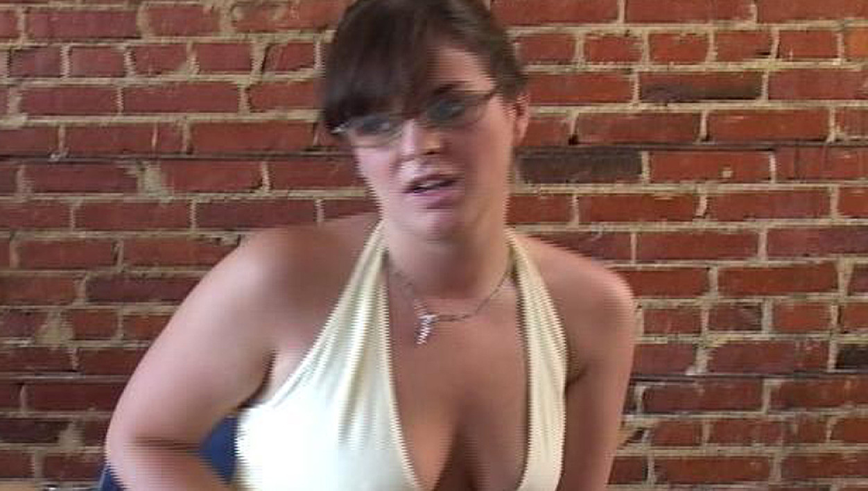 Co-ed Isabel fucking in the desk with her natural tits