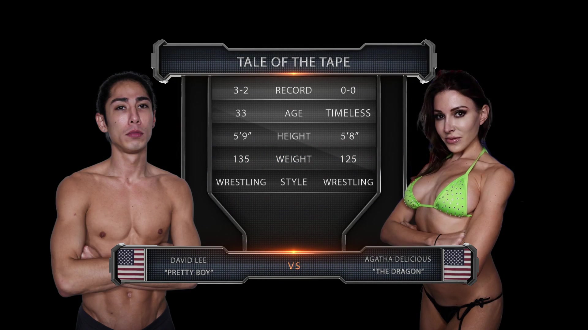 Agatha Delicious vs David Lee Mixed Wrestling